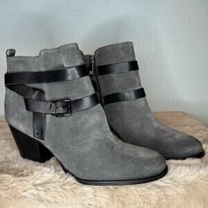 Ivanka Trump Filoer Suede Leather Zip Block Heel Ankle‎ Boots Womens Size 8.5